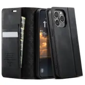 CASEME 033 iPhone 15 Pro Skal RFID Blocker Läder Svart