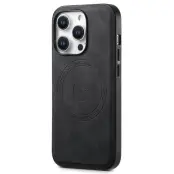 DENIOR A11 iPhone 15 Pro Fodral Läderbelagt TPU+PC Svart