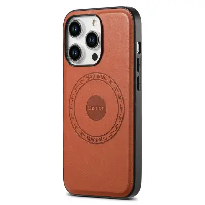 DENIOR iPhone 15 Pro Fodral i äkta läder - Brun