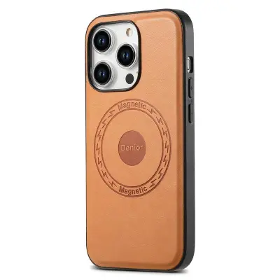 DENIOR iPhone 15 Pro Fodral i äkta läder - Khaki