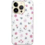Mobilskal till Apple iPhone 15 Pro med Blommor och fjärillar