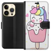 Plånboksfodral till Apple iPhone 15 Pro med Glad enhörning