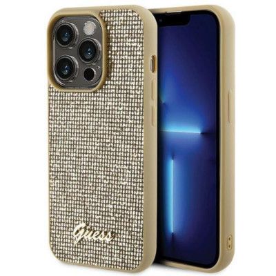Guess Mobilskal till iPhone 15 Pro Disco Metal Script - Guld