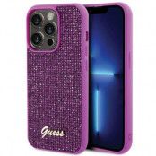 Guess iPhone 15 Pro Mobilskal Disco Metal Script - Rosa