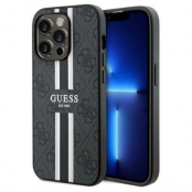 Guess iPhone 15 Pro Mobilskal Magsafe Printed Stripes - Svart