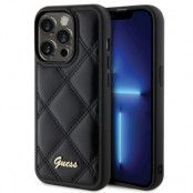 Guess iPhone 15 Pro Mobilskal Quilted Metal Logo - Svart