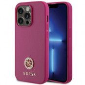 Guess iPhone 15 Pro Mobilskal Strass Metal Logo - Rosa