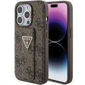 iPhone 15 Pro Fodral Brun GRIPSTAND PU Triangel Strass