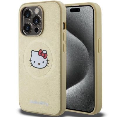 Hello Kitty Mobilskal till iPhone 15 Pro Magsafe Läder Kitty Head