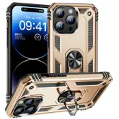 iPhone 15 Pro Mobilskal med Kickstand - Guld