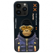 Nimmy iPhone 15 Pro Mobilskal Cool & Cute 2.0 Monkey - Svart