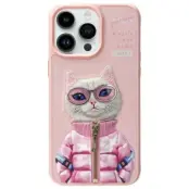 Nimmy iPhone 15 Pro Mobilskal Cool&Cute 2.0 Cat - Rosa