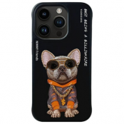 Nimmy iPhone 15 Pro Mobilskal Glasses Cool Dog - Svart