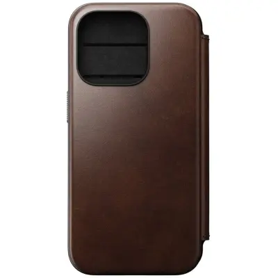 Nomad Modern Horween Leather Folio (iPhone 15 Pro) - Brun