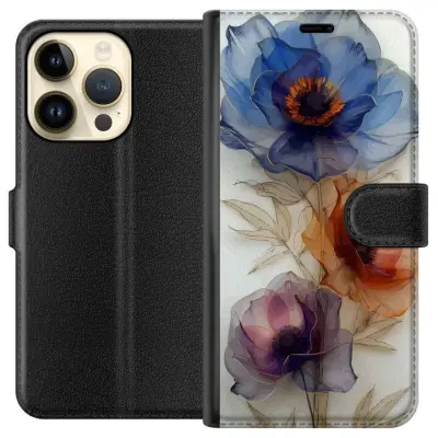 Plånboksfodral till Apple iPhone 15 Pro med Silkesblommor