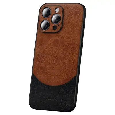 SULADA Magnetic Series iPhone 15 Pro Skal Stöttålig Ljusbrun