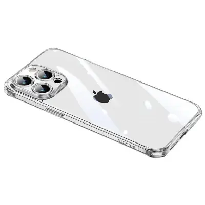 SULADA TPU Ram + Härdat Glas Bakskal för iPhone 15 Pro - Transparent
