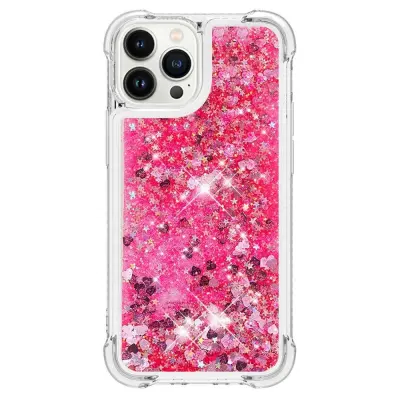 Trolsk Liquid Glitter Case - Hearts (iPhone 15 Pro) - Silver