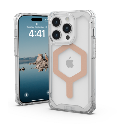 UAG Mobilskal till iPhone 15 Pro Magsafe Plyo - Ice/Rosaguld