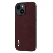 ABEEL iPhone 15 Fodral Litchi Textur PU Läder Drömmande Lila