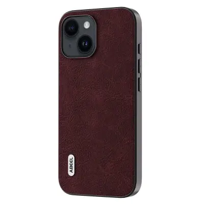 ABEEL iPhone 15 Fodral Litchi Textur PU Läder Drömmande Lila