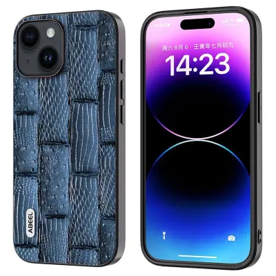 ABEEL Mobilskal till iPhone 15 Shockproof Mahjong Textur Blå