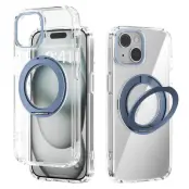 ABEEL Q-LUCK iPhone 15 Skal med Ställ Baby Blue Shockproof