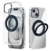 ABEEL Q-LUCK iPhone 15 Skal Shockproof med Rotating Kickstand - Mörkblå