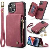 Caseme iPhone 15 Mobilskal Korthållare C20 - Röd