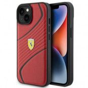 Ferrari iPhone 15 Mobilskal Twist Metal Logo - Röd