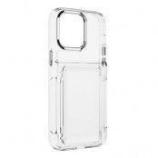 Forcell iPhone 15 Mobilskal Korthållare Crysral - Transparent