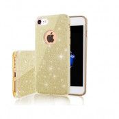 Glitter 3in1 Fodral till iPhone 15 - Skyddande & Stilrent, Guld