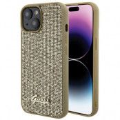 Guess iPhone 15 Mobilskal Disco Metal Script - Guld