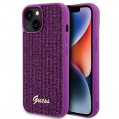 Guess iPhone 15 Mobilskal Disco Metal Script - Rosa