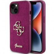 Guess iPhone 15 Mobilskal Glitter Script Big - Lila