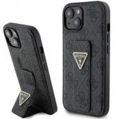 Guess iPhone 15 Mobilskal Grip Stand Triangle Strass - Svart