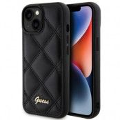 Guess iPhone 15 Mobilskal Quilted Metal Logo - Svart