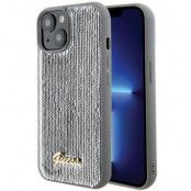 Guess iPhone 15 Mobilskal Sequin Script Metal - Silver