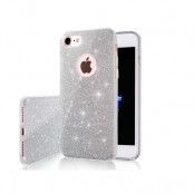 iPhone 15 Fodral Glitter Silver 3-i-1 Skyddande Mobilskal
