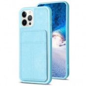 iPhone 15 Mobilskal Korthållare - Blå