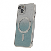 iPhone 15 Mobilskal MagSafe Glitter Chrome - Silvergradient