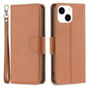 iPhone 15 Plånboksfodral med Rem - Brun