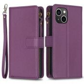 iPhone 15 Plånboksfodral Zipper Flip - Lavender