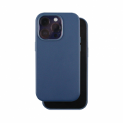 iPhone 15 Skal Mörkblått Läder MagSafe Skyddsfodral