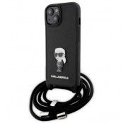 KARL LAGERFELD iPhone 15 Halsbandsskal Monogram Metal Pin - Svart