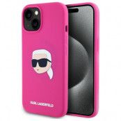 Karl Lagerfeld iPhone 15 Mobilskal MagSafe Silikon Karl Head Print