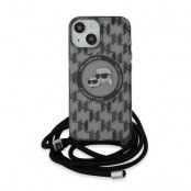 Karl Lagerfeld iPhone 15/14/13 Mobilskal MagSafe IML Crossbody - Svart