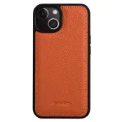 MELKCO iPhone 15 Fodral Äkta Läder + PC Stötsäkert - Orange