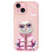 Nimmy iPhone 15 Mobilskal Cool & Cute 2.0 Cat - Rosa