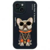 Nimmy iPhone 15 Mobilskal Glasses Cool Dog - Svart